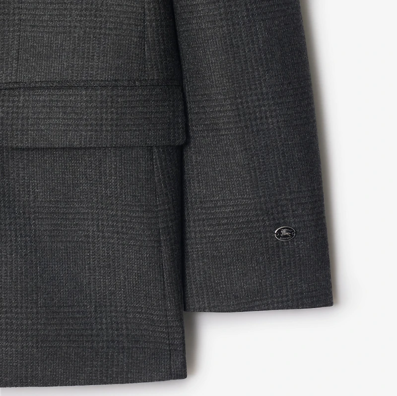 Check Wool Cashmere Tailored Jacket in Loden/highland green - Men | Burberry® Official