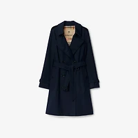 Mid-length Kensington Heritage Trench Coat in Coal blue - Women, Cotton Gabardine | Burberry® Official