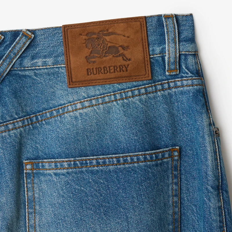Slim Jeans in Mid blue - Men, Cotton | Burberry® Official