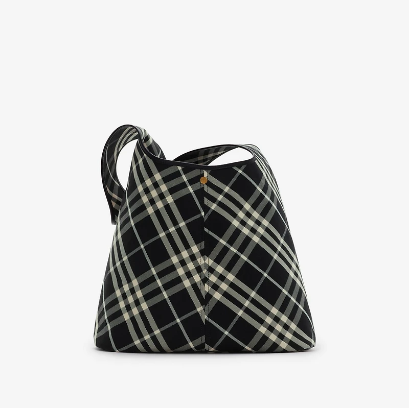 Check Shoulder Bag in Black/calico