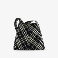 Check Shoulder Bag in Black/calico