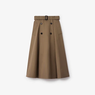 Gabardine Trench Midi Skirt in Clay brown - Women | Burberry® Official