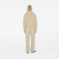 Check Label Cotton Zip Hoodie in Nutmeg - Women | Burberry® Official