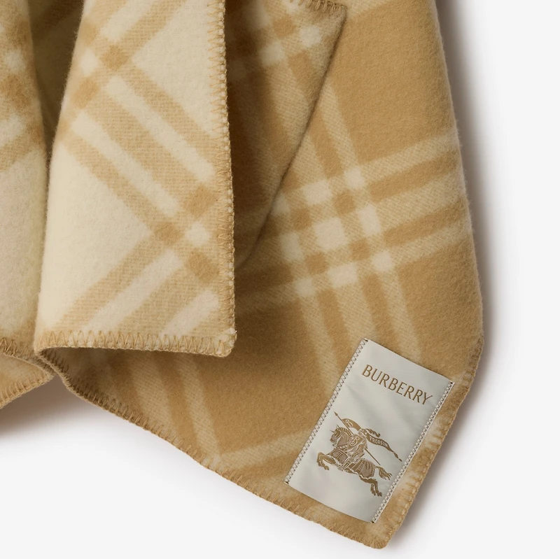 Reversible Check Wool Cape in Sand/ecru | Burberry® Official