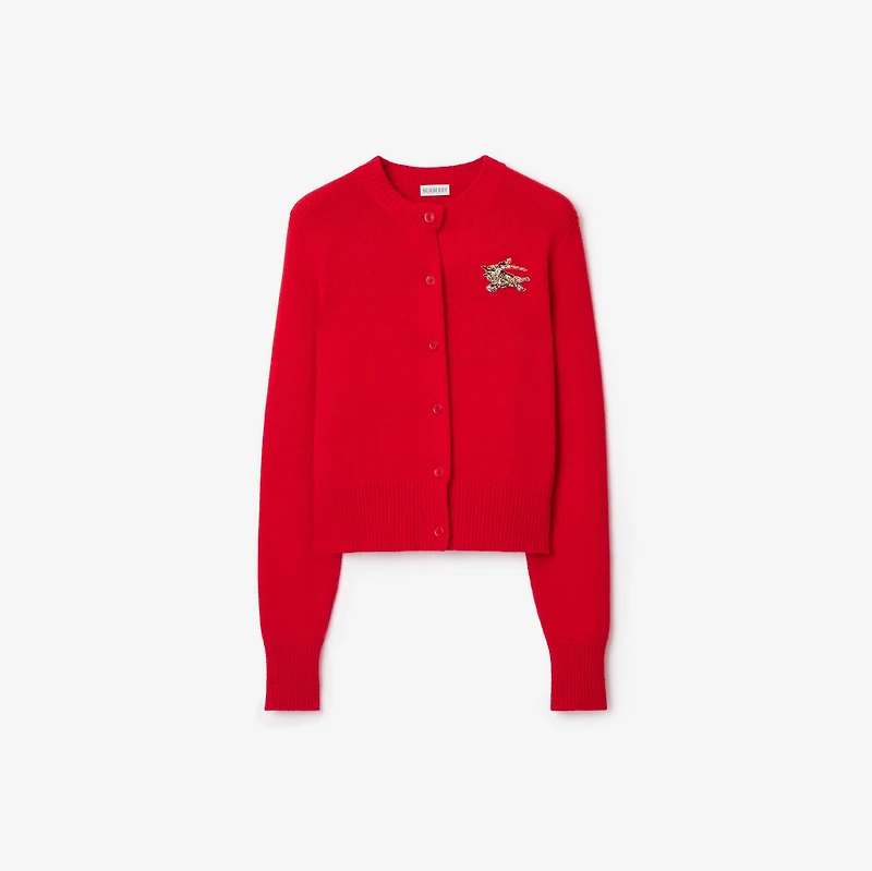 Wool Cashmere Cardigan in Crayon red - Women | Burberry® Official