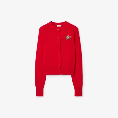Wool Cashmere Cardigan in Crayon red - Women | Burberry® Official