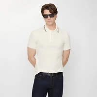 Check Trim Cotton Polo Shirt in Chalk white - Men | Burberry® Official