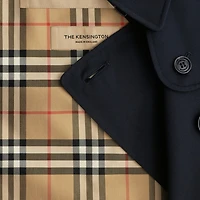 Long Kensington Heritage Trench Coat in Coal blue - Women, Cotton Gabardine | Burberry® Official