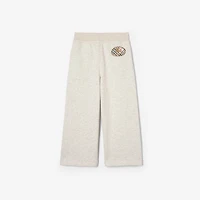 Check Knight Stamp Cotton Jogging Pants in White melange | Burberry® Official