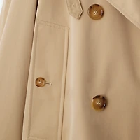Cropped Gabardine Trench Jacket in Honey - Women, Cotton | Burberry® Official