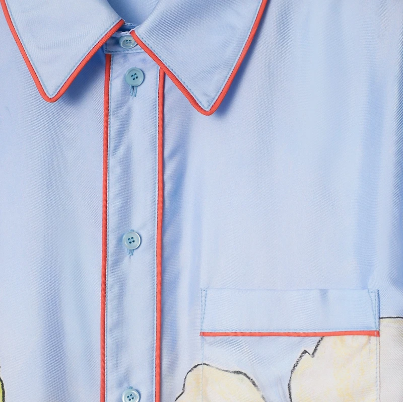 Highgrove Honeybee Silk Shirt Dress in Blue - Women | Burberry® Official