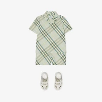Check Cotton Shorts in Breeze | Burberry® Official