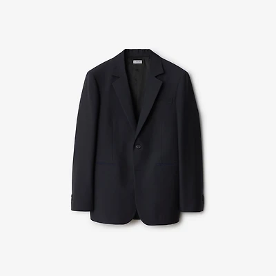 Wool Tailored Jacket in Navy - Men | Burberry® Official