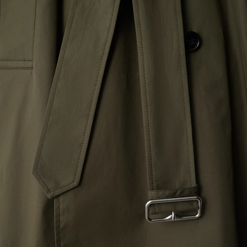 Long Gabardine Castleford Trench Coat in Otter - Women, Cotton Gabardine | Burberry® Official