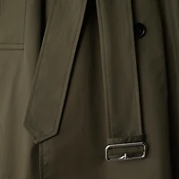 Long Gabardine Castleford Trench Coat in Otter - Women, Cotton Gabardine | Burberry® Official