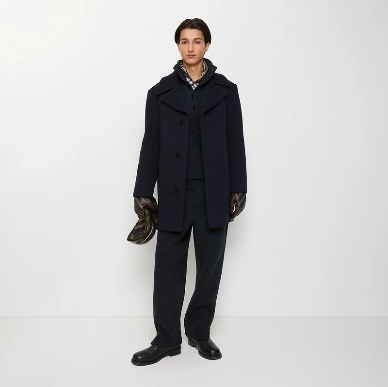 Wool Tailored Coat in Nightshade blue/twilight blue - Men | Burberry® Official
