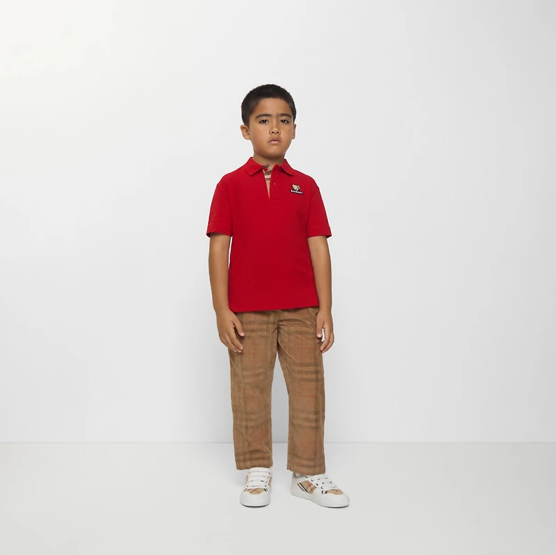 Cotton Polo Shirt in Poppy red | Burberry® Official
