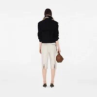 Cropped Gabardine Trench Jacket in Black - Women, Cotton | Burberry® Official
