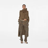 Check Silk Blend Cargo Trousers in Brush - Women | Burberry® Official