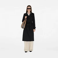 Long Cashmere Kensington Trench Coat in Black - Women | Burberry® Official