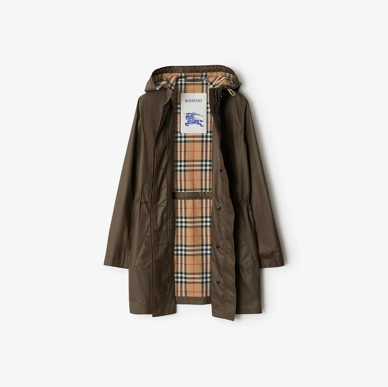 Coated Gabardine Parka in Military - Women | Burberry® Official