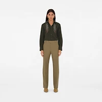 Skinny B Charm Silk Scarf in Juniper | Burberry® Official
