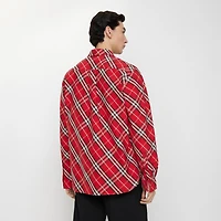Relaxed Fit Check Cotton Shirt in Crayon red - Men | Burberry® Official