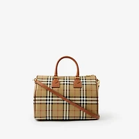 Medium Check Bowling Bag in Briar brown - Women | Burberry® Official