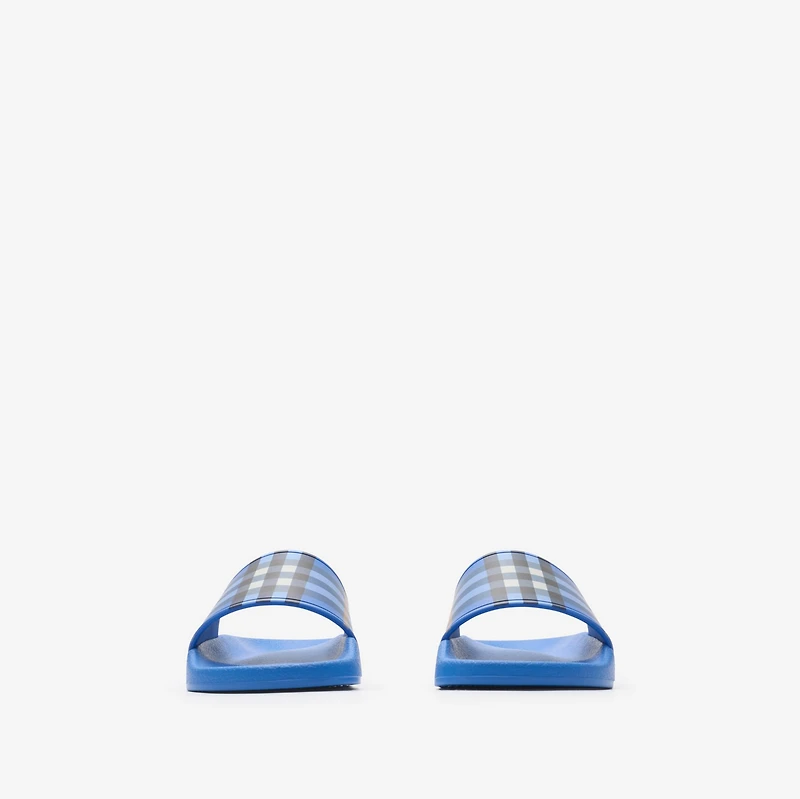 Check Slides in Hyacinth blue - Children | Burberry® Official