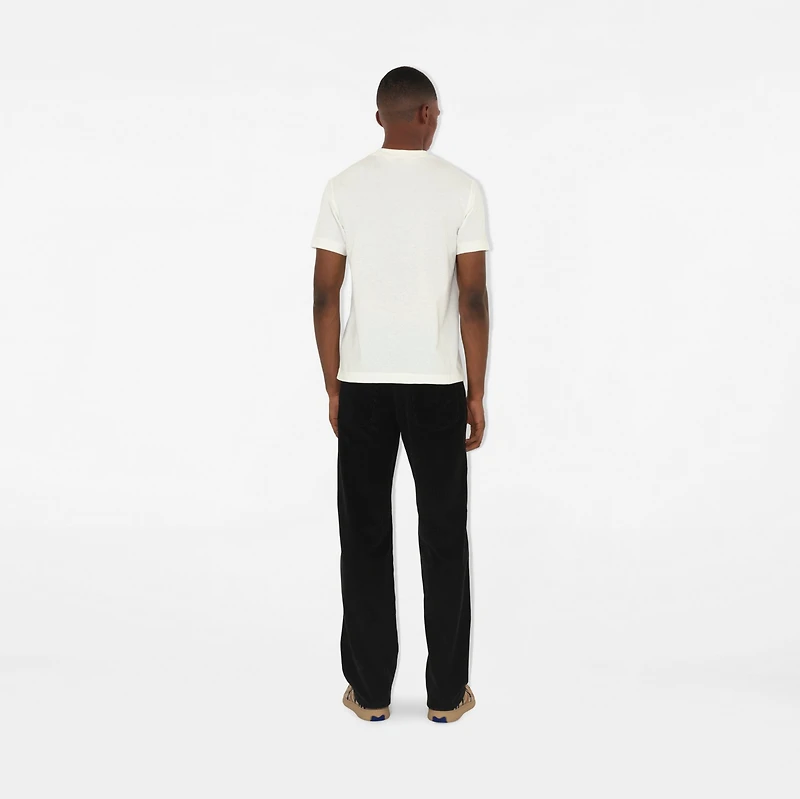 Check Label Cotton T-shirt in Chalk white - Men | Burberry® Official