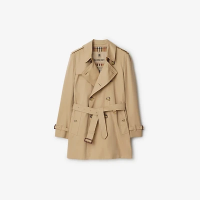 Short Kensington Heritage Trench Coat in Honey beige - Men, Cotton Gabardine | Burberry® Official