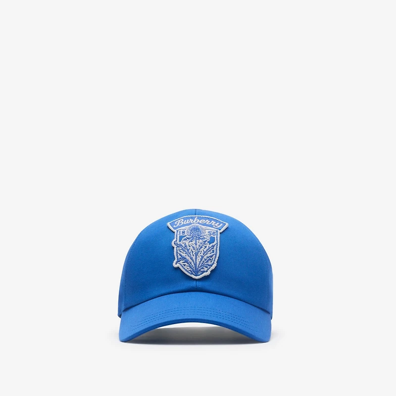 Thistle Shield Gabardine Baseball Cap in Damson blue - Men | Burberry® Official