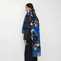 Charging Knight Wool Cashmere Scarf in Knight blue | Burberry® Official