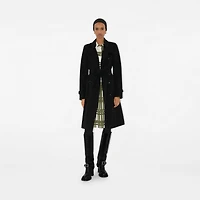 Long Chelsea Heritage Trench Coat in Black - Women, Cotton Gabardine | Burberry® Official