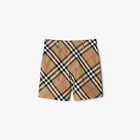Check Cotton Shorts in Sand | Burberry® Official