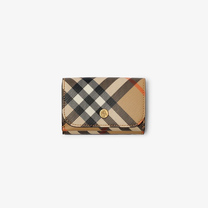 Check Compact Wallet in Sand - Women | Burberry® Official