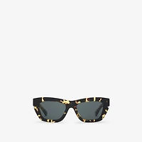 Inlaid Check Cat-eye Sunglasses​ in Bright tortoiseshell - Women | Burberry® Official