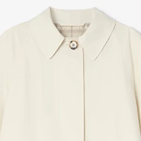 Long Tropical Gabardine Car Coat in Tundra white - Women | Burberry® Official