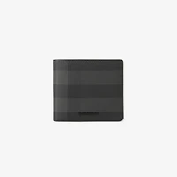 Check Slim Bifold Wallet in Charcoal - Men | Burberry® Official