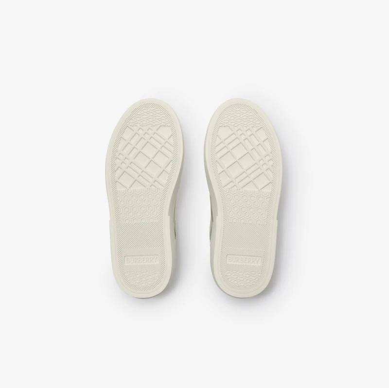 Check and Leather Sneakers in Breeze - Children | Burberry® Official