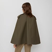 Bonded Cotton Trench Cape in Juniper green - Women | Burberry® Official