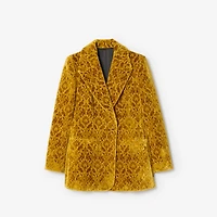 Baroque Velvet Blazer in Pear yellow - Women | Burberry® Official
