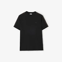 Check Piping Cotton T-shirt in Black - Men | Burberry® Official