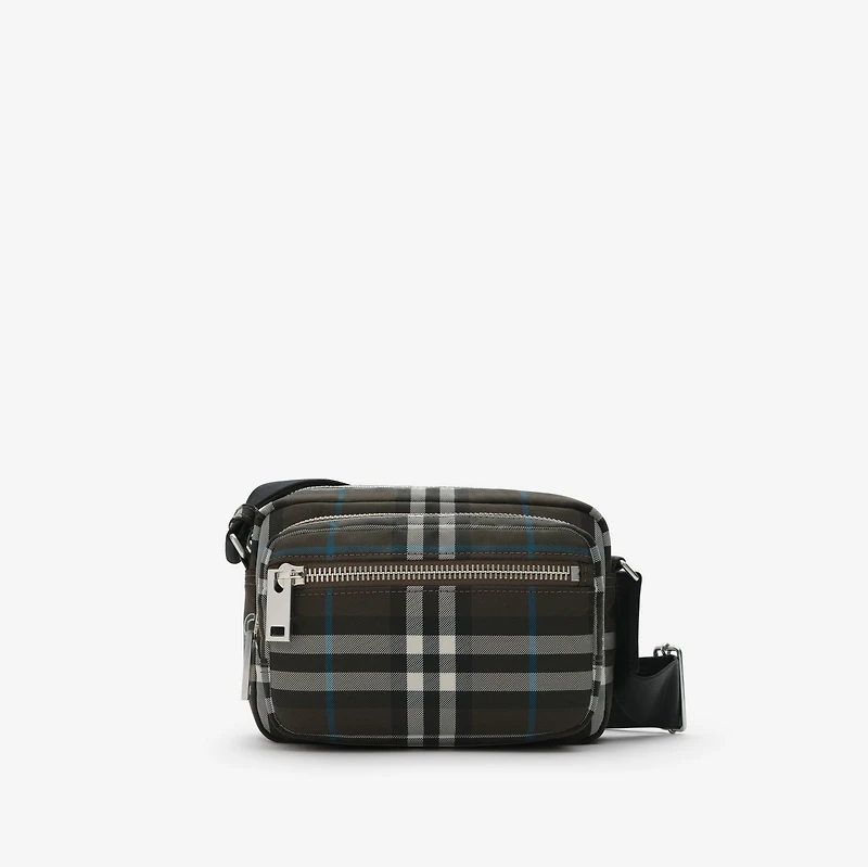 Check Crossbody Bag in Snug brown - Men | Burberry® Official