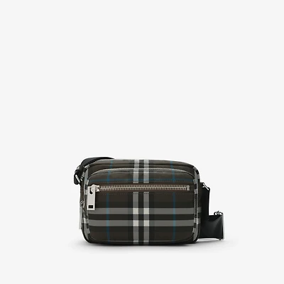 Check Crossbody Bag in Snug brown - Men | Burberry® Official
