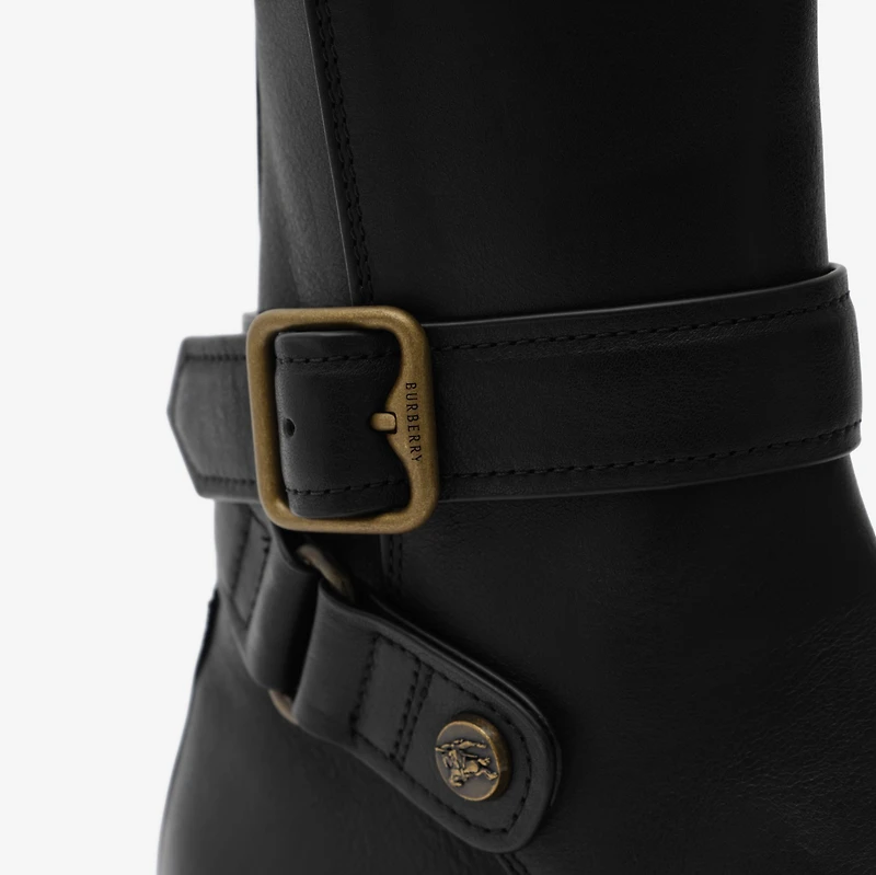 Leather Ledger Jodphur Boots​​ in Black - Women | Burberry® Official