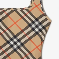 Check Swimsuit in Sand - Women | Burberry® Official