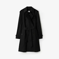 Mid-length Cotton Trench Coat in Black - Women | Burberry® Official