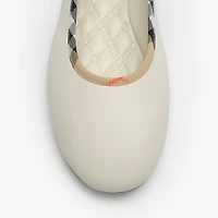 Check Trim Leather Robin Ballerinas in Sandy beige - Women | Burberry® Official