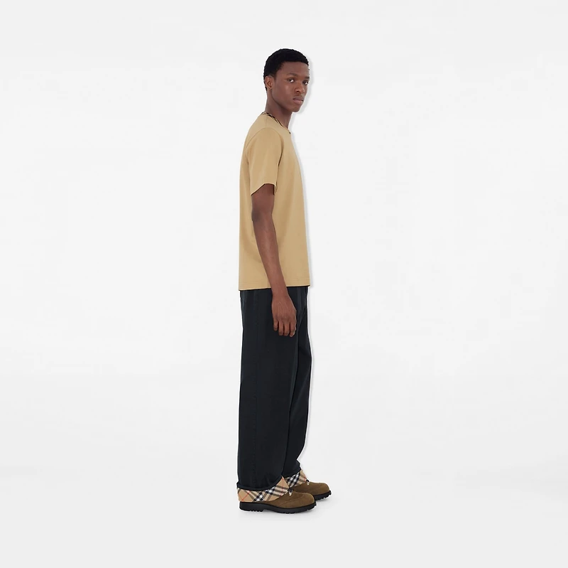 Gabardine Trousers in Navy - Men, Cotton | Burberry® Official